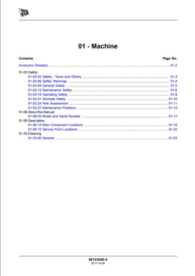 SERVICE MANUAL BACKHOE LOADER 3CX Compact