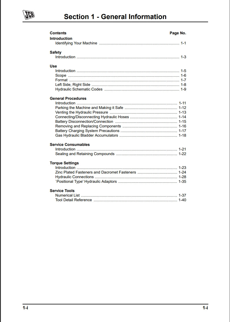 Service Manual JS 200 Series Tracked Excavators - T4 and T2 Engines