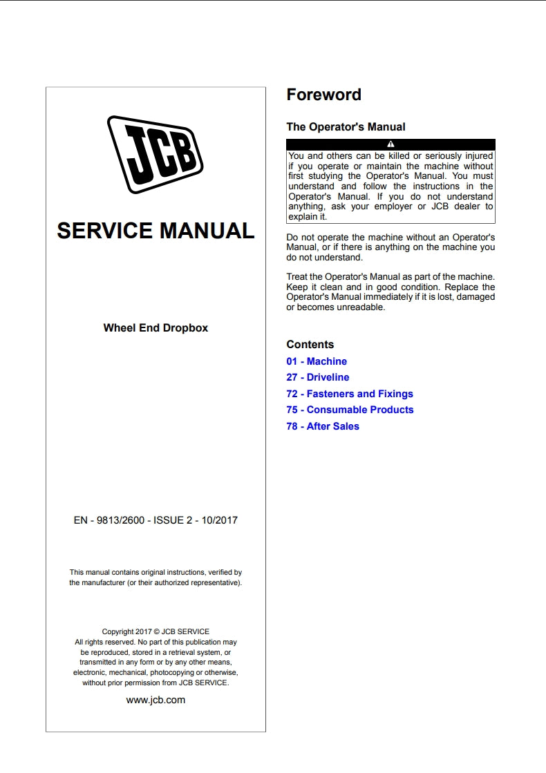 SERVICE MANUAL Wheel End Dropbox