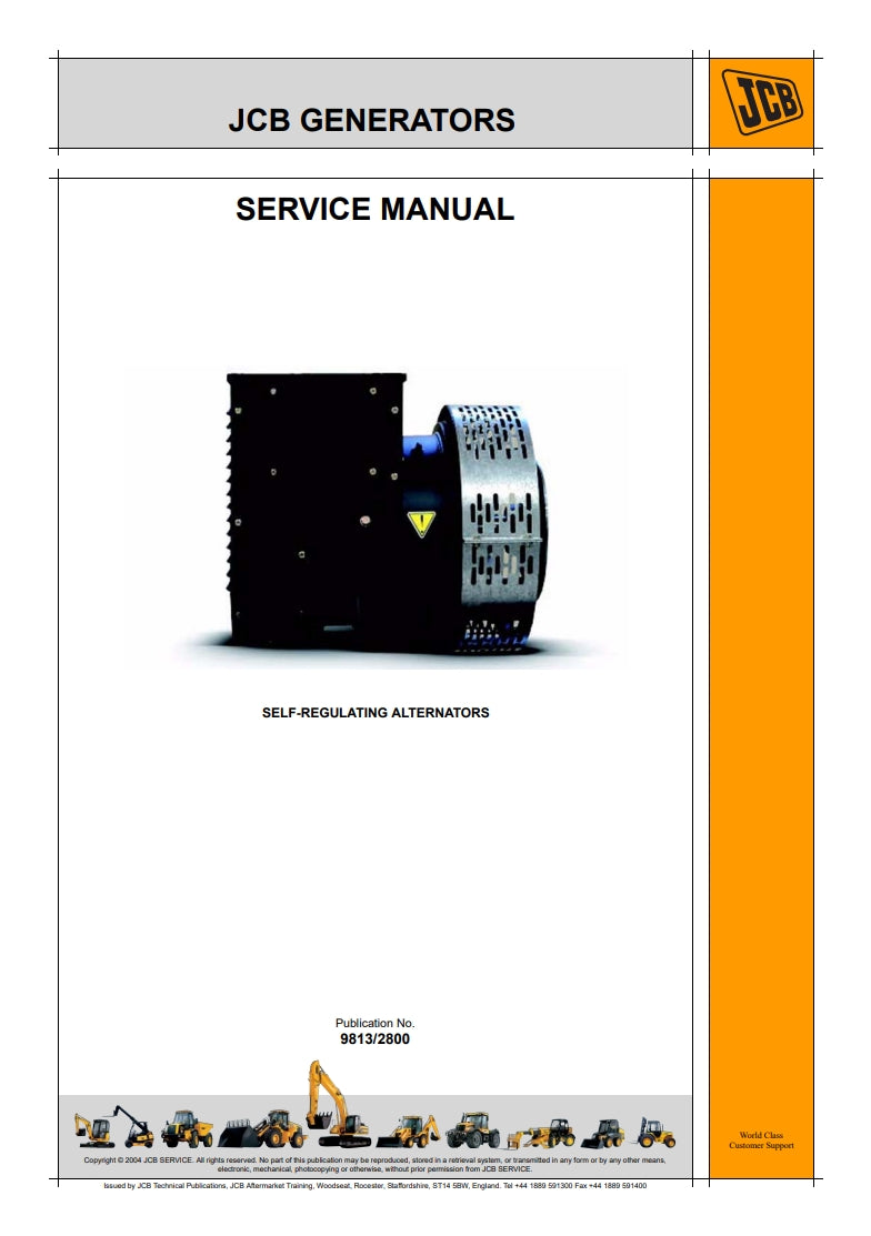 JCB GENERATORS SERVICE MANUAL SELF-REGULATING ALTERNATORS