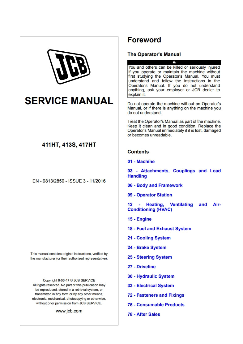 SERVICE MANUAL 411HT, 413S, 417HT