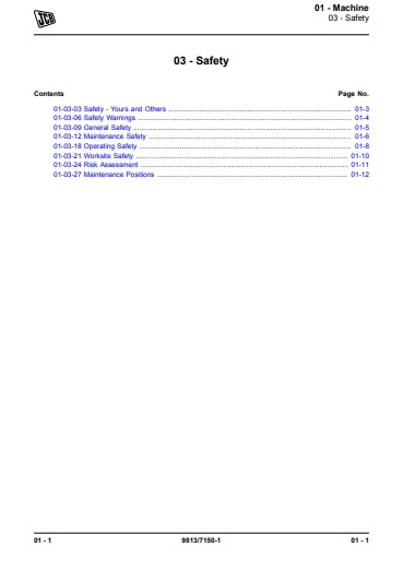 SERVICE MANUAL EXCAVATOR JS115, JS130, JS131, JS145, JS160, JS180, JS190