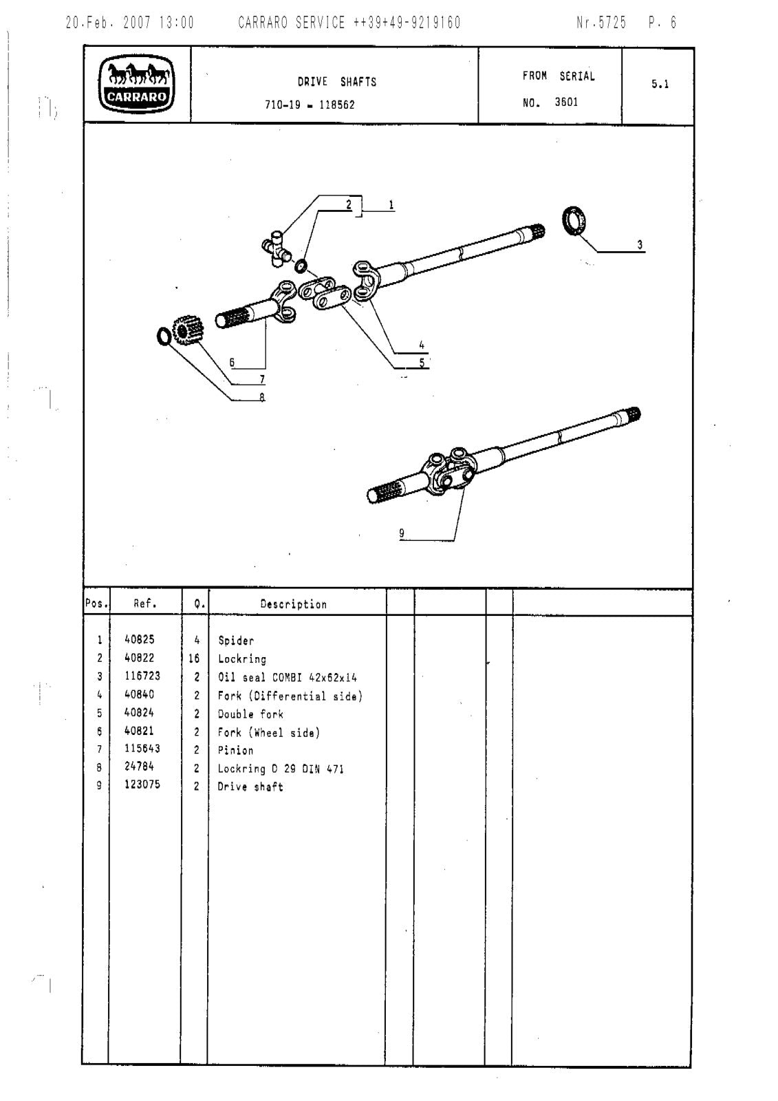 Carraro 710/19 Front Axle Parts Catalog (Ref. 118562) – sample page 3
