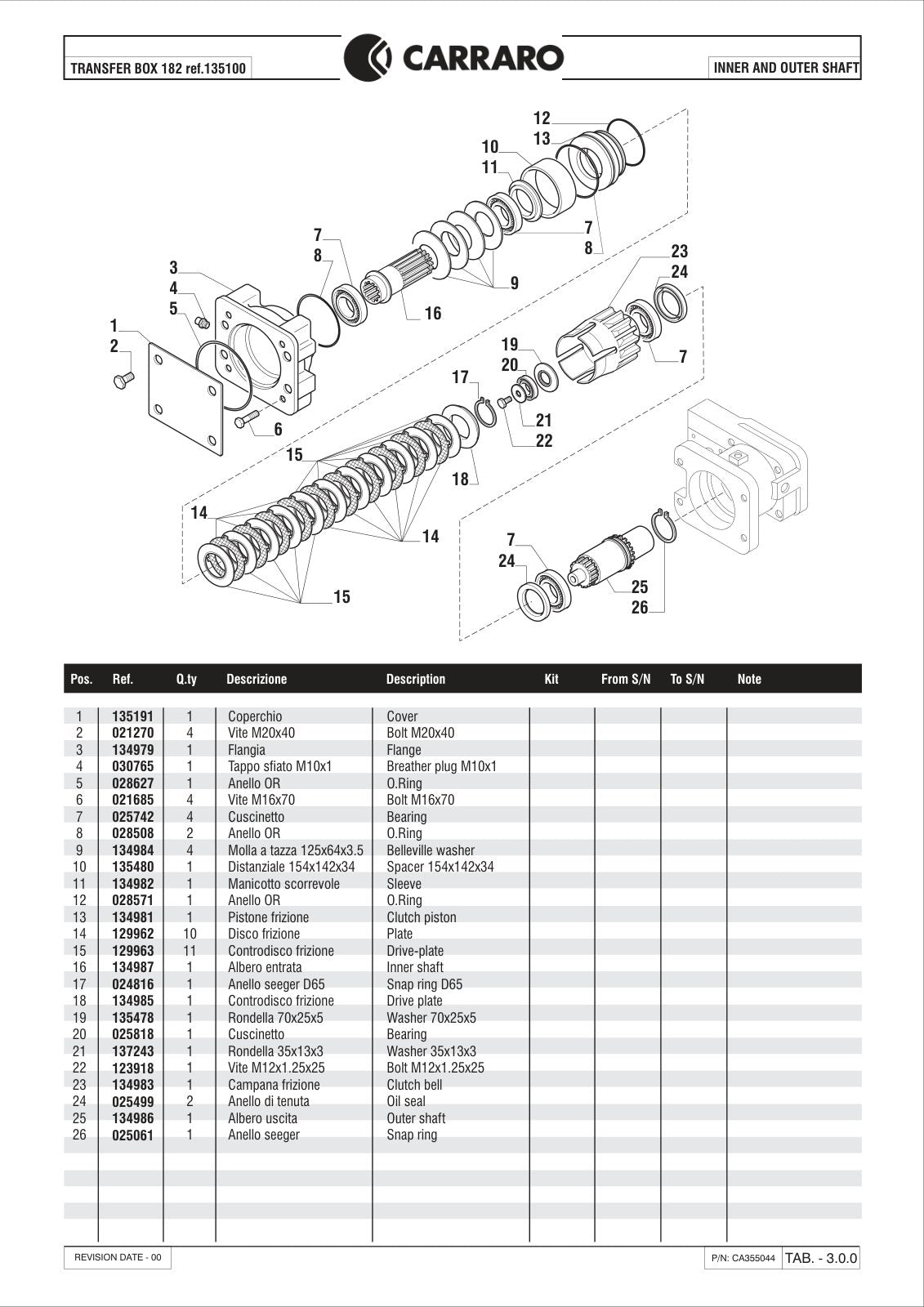 Carraro TB182 Transfer Box Parts Catalog (Ref. 135100) – sample page 3