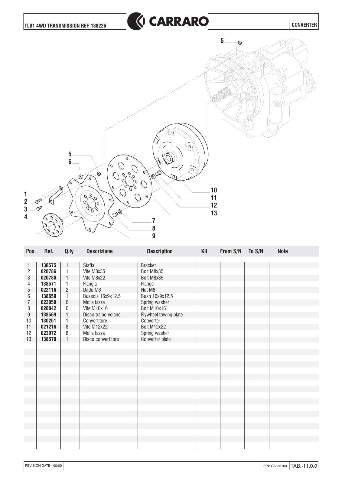 Carraro TLB1 Transmission Parts Catalog (Ref. 138226) – sample page 3