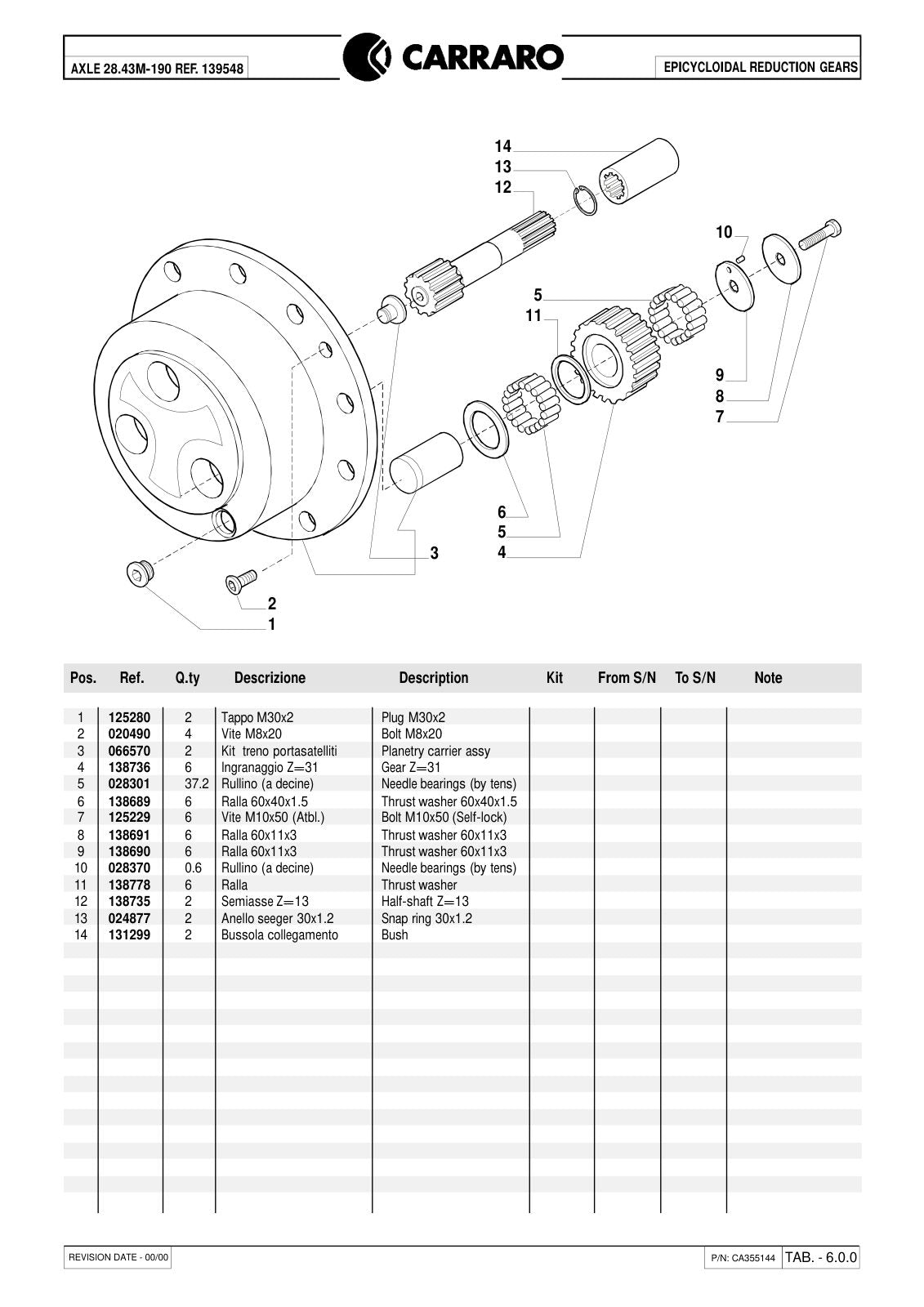 Carraro 28.43M-190 Axle Parts Catalog (Ref. 139548) – sample page 3