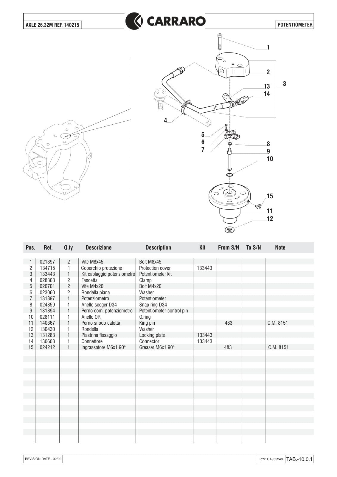 Carraro 26.32M Axle Parts Catalog (Ref. 140215) – sample page 3