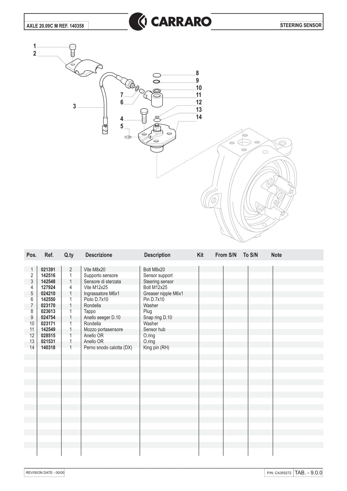 Carraro 20.09C Axle Parts Catalog (Ref. 140358) – sample page 3