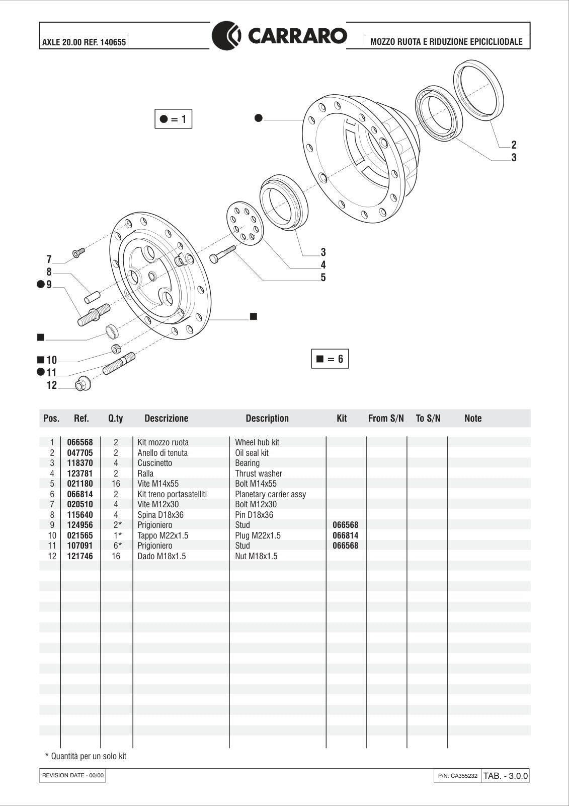 Carraro 26.00 Axle Parts Catalog (Ref. 140655) – sample page 3