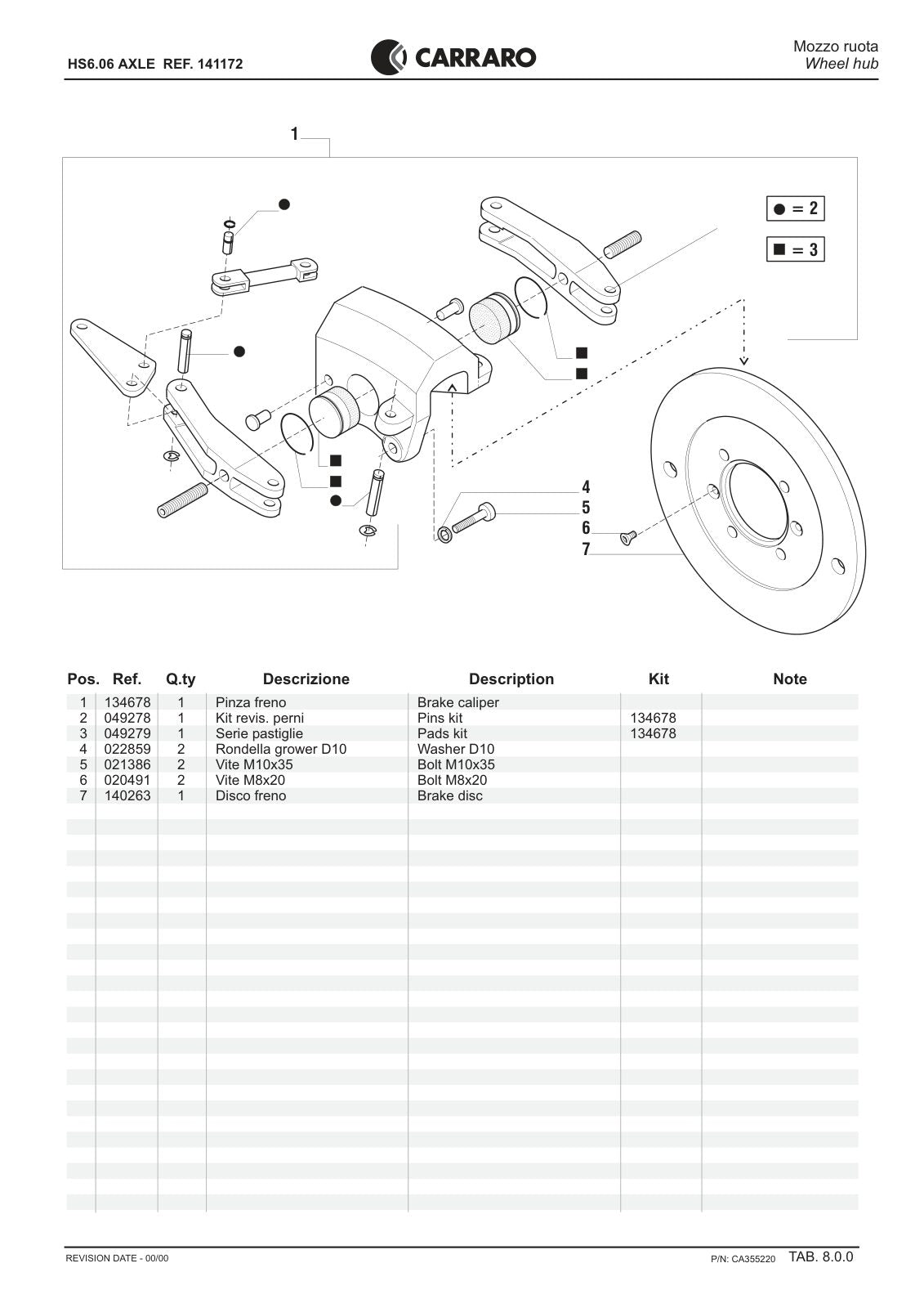 Carraro HS6.06 Axle Parts Catalog (Ref. 141172) – sample page 3