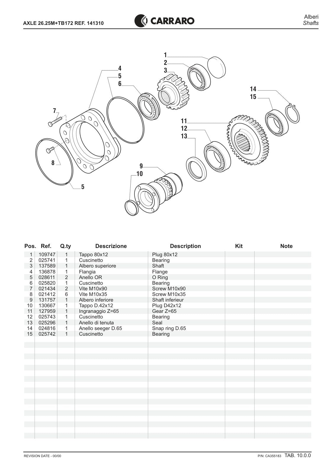 Carraro 26.25M + TB172 Axle with Transfer Box Parts Catalog (Ref. 141310) – sample page 3