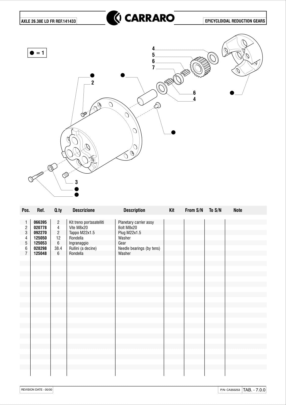 Carraro 26.38E Axle Parts Catalog (Ref. 141433) – sample page 3