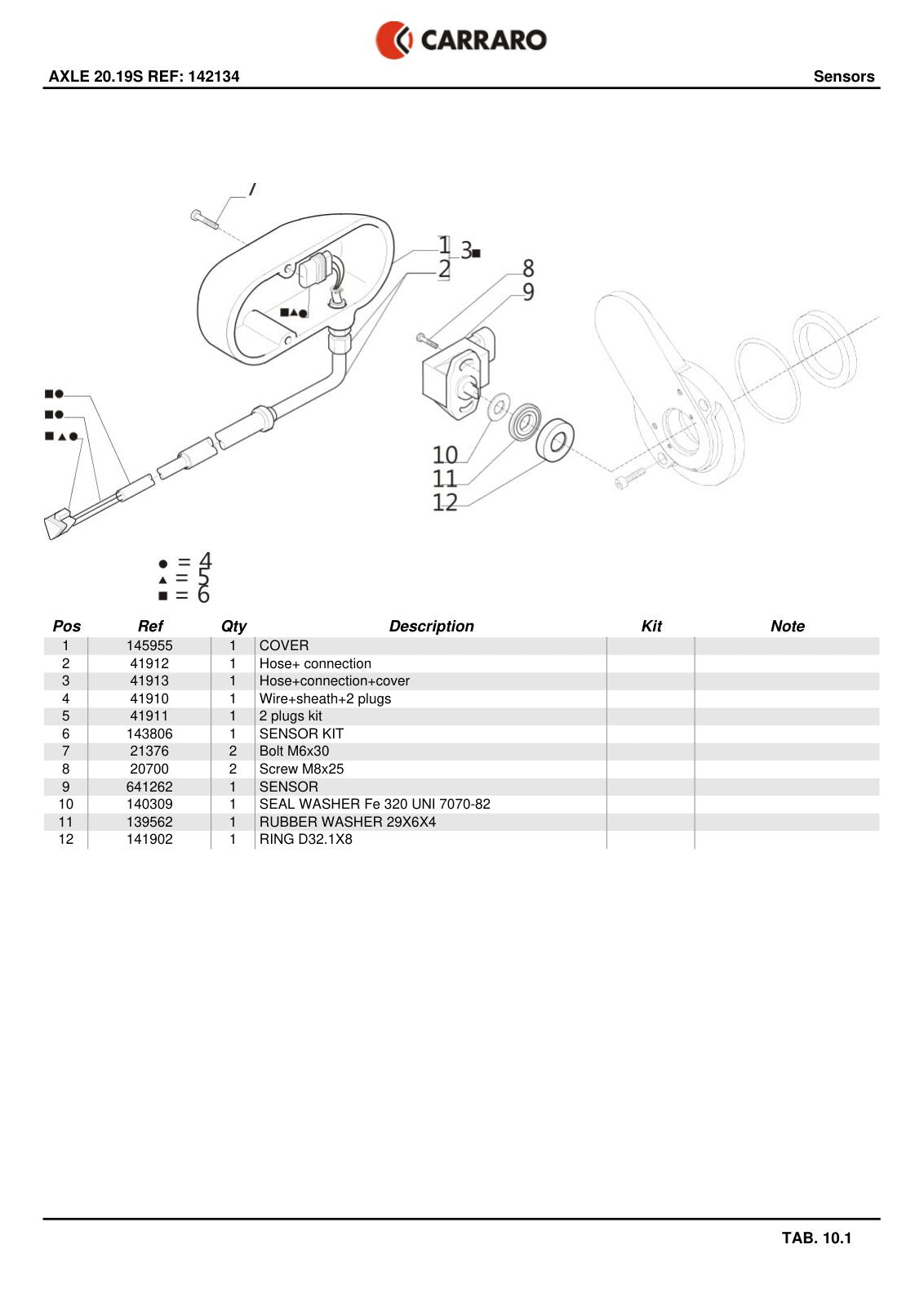 Carraro 20.19S Axle Parts Catalog (Ref. 142134) – sample page 3