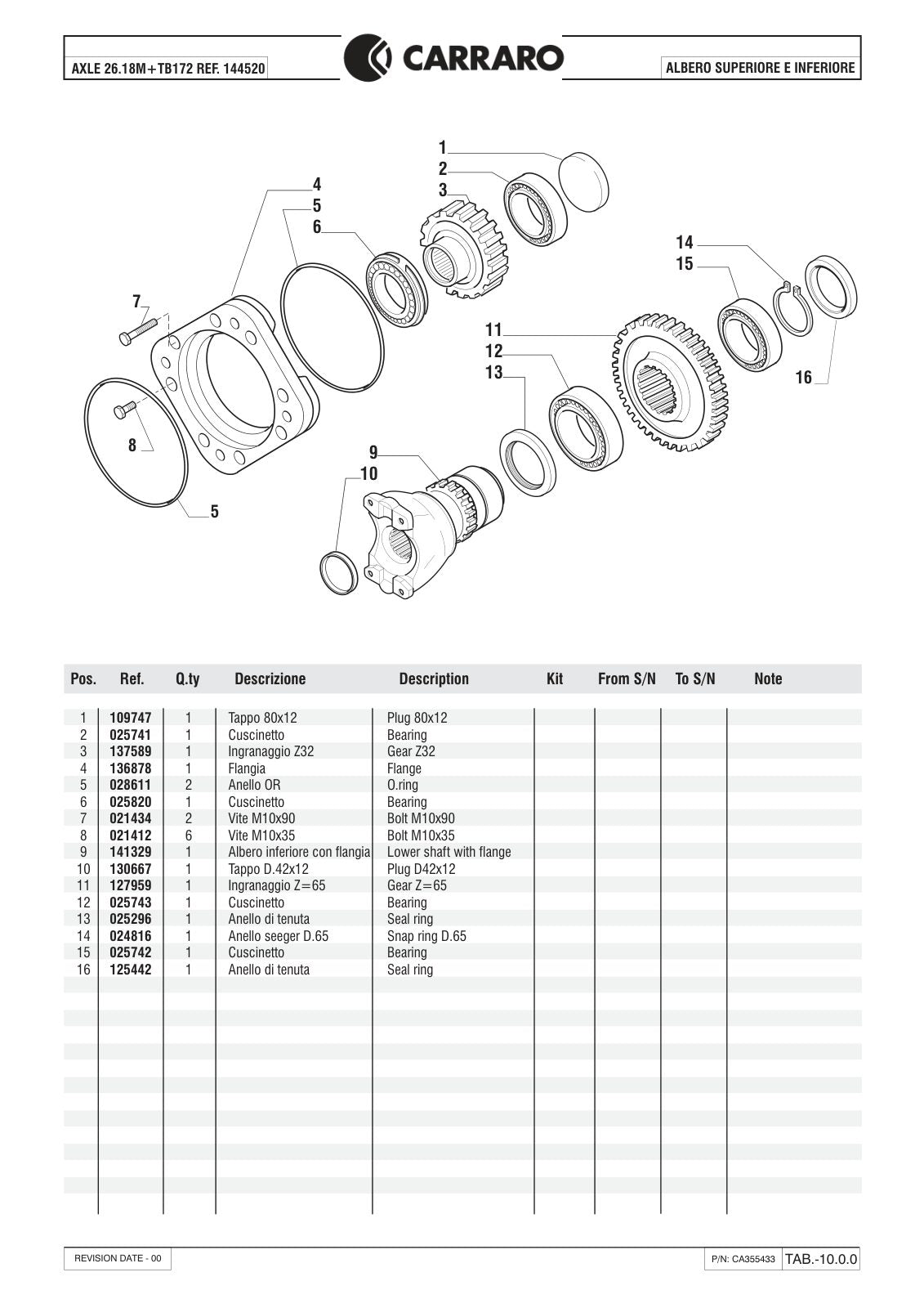 Carraro 26.18M + TB172 Axle with Transfer Box Parts Catalog (Ref. 144520) – sample page 3