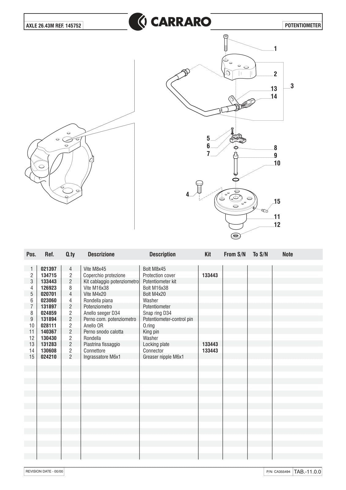 Carraro 26.43M Axle Parts Catalog (Ref. 145752) – sample page 3