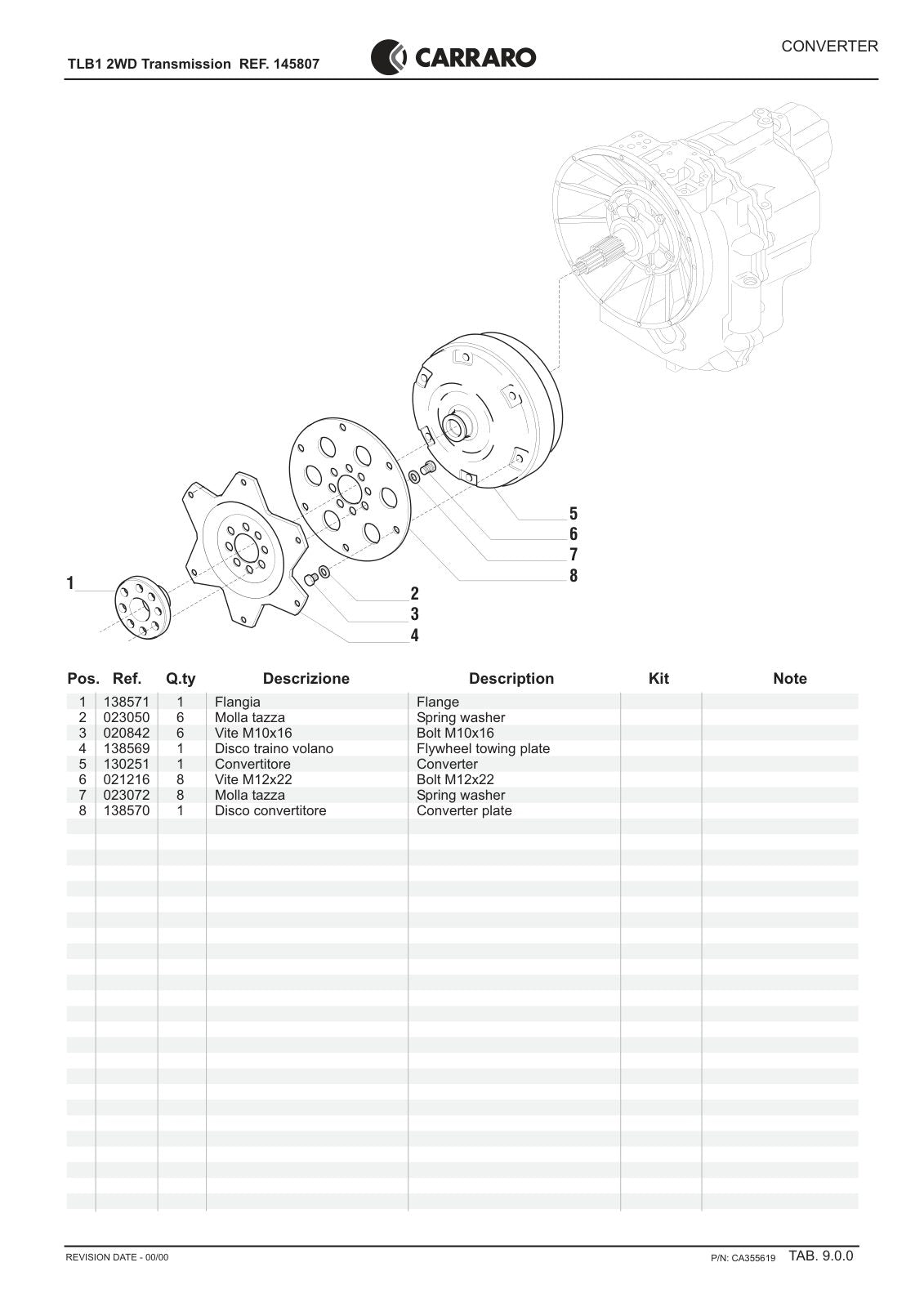 Carraro TLB1 Transmission Parts Catalog (Ref. 145807) – sample page 3
