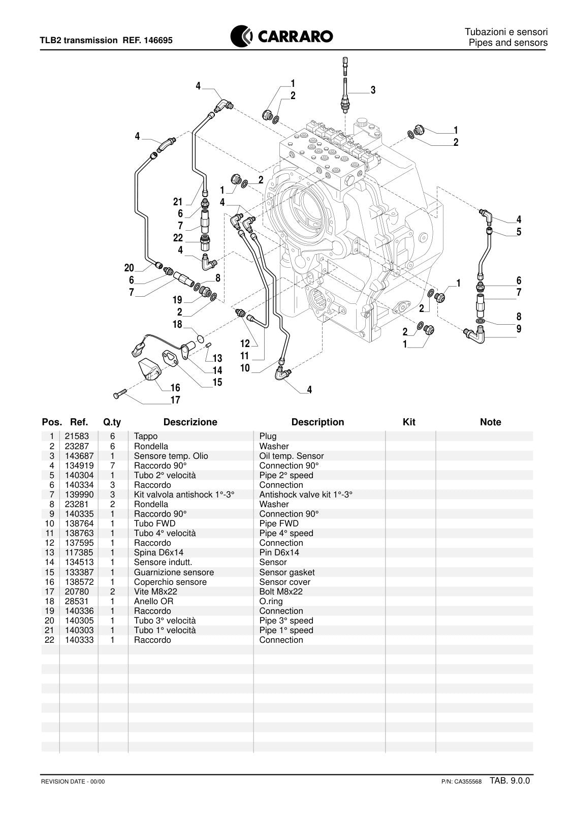 Carraro TLB2 Transmission Parts Catalog (Ref. 146695) – sample page 3