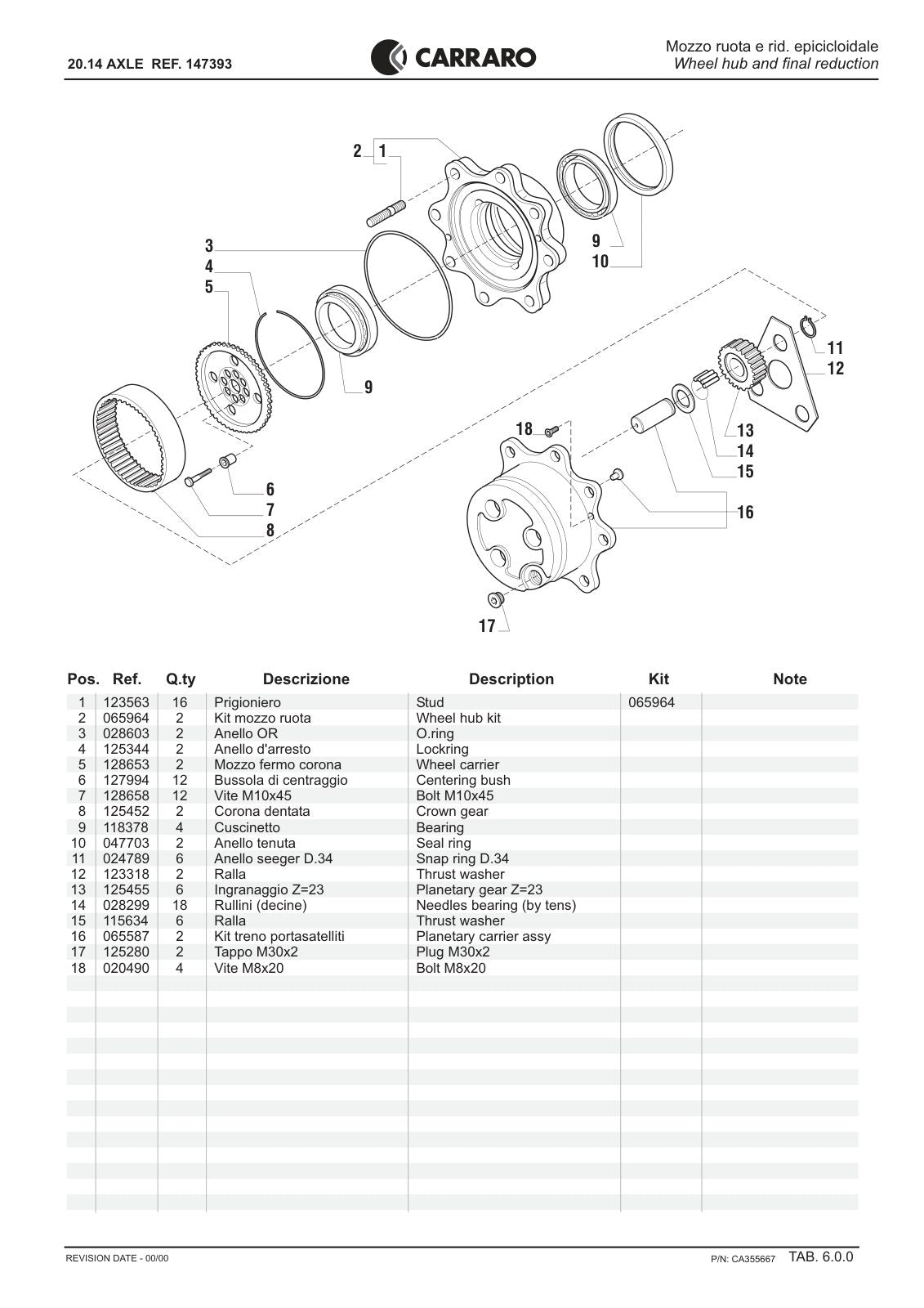 Carraro 20.14 Axle Parts Catalog (Ref. 147393) – sample page 3