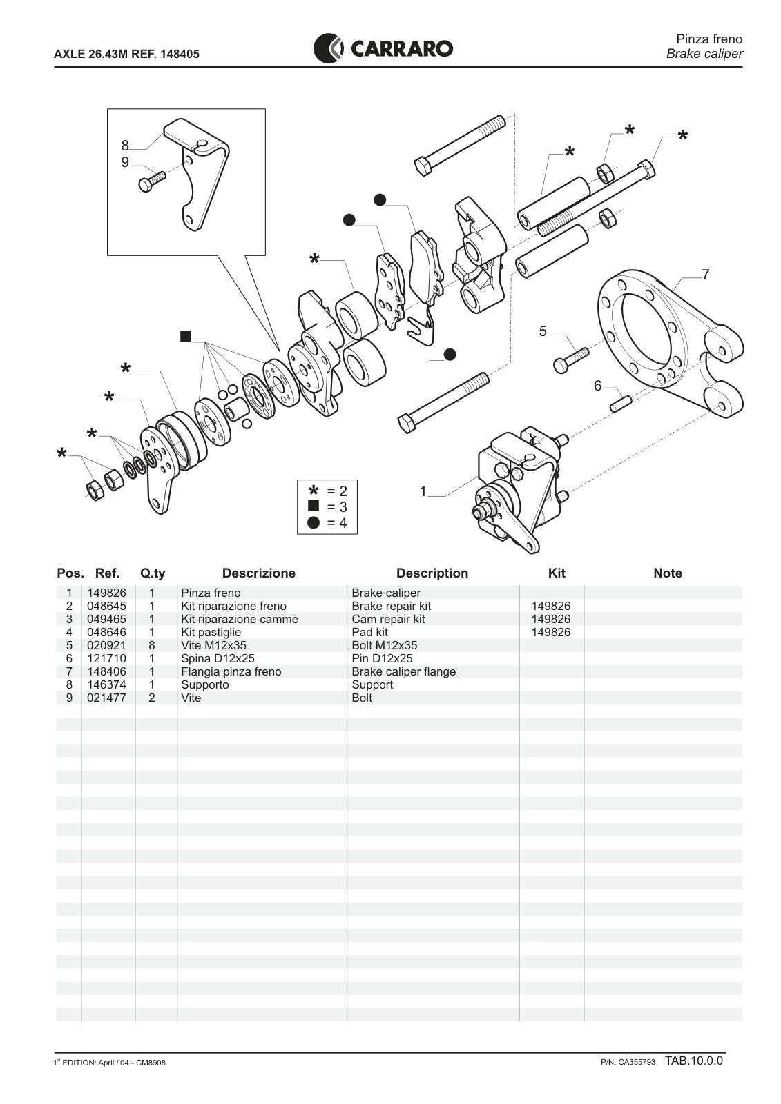 Carraro 26.43M Axle Parts Catalog (Ref. 148405) – sample page 3