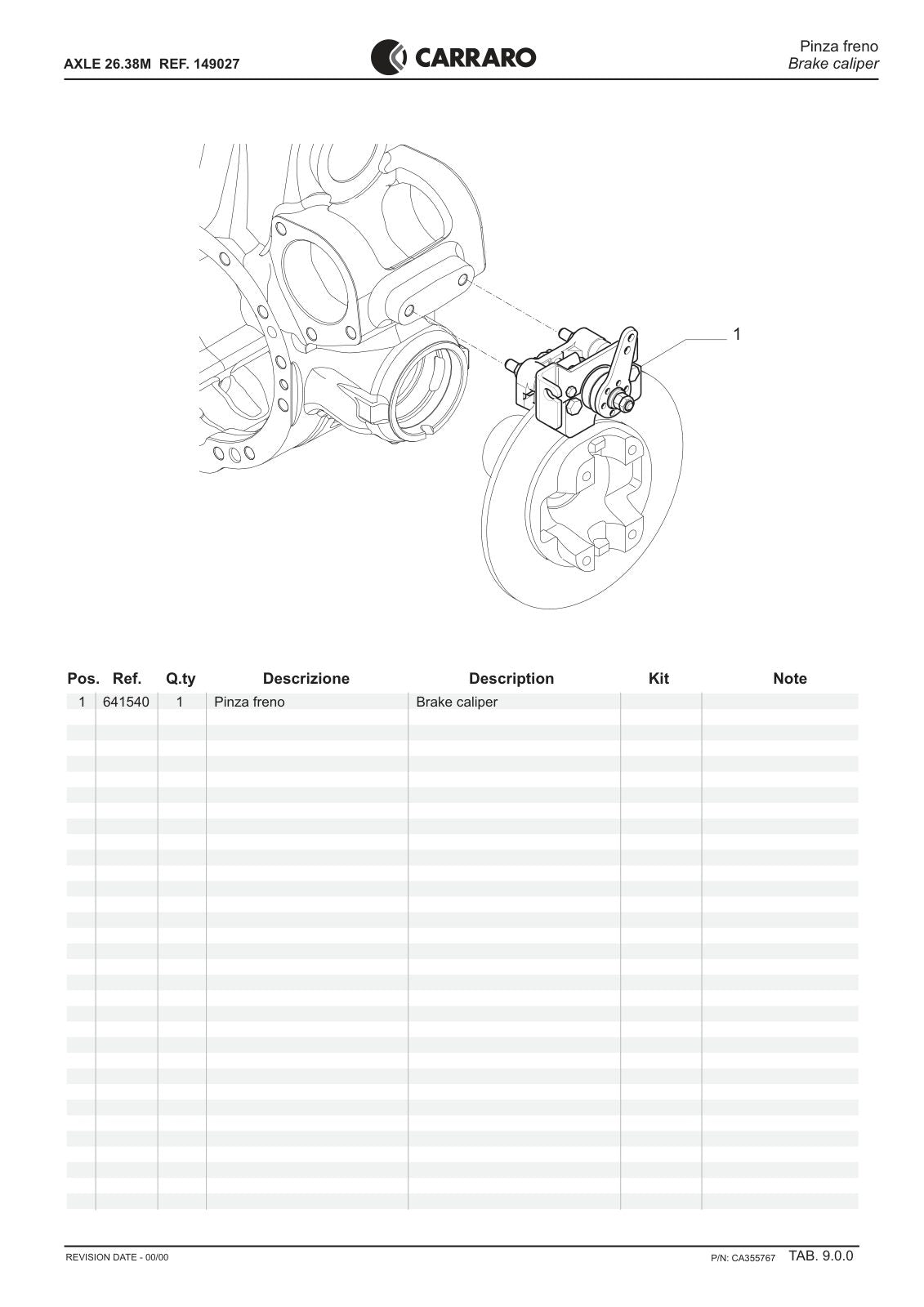 Carraro 26.38M Axle Parts Catalog (Ref. 149027) – sample page 3