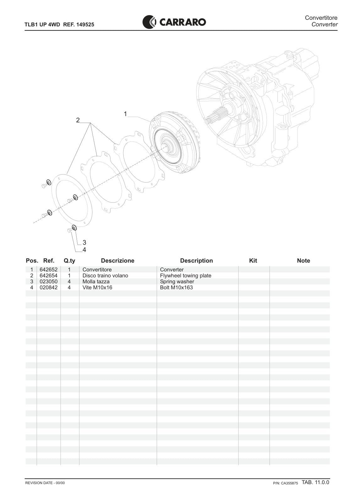 Carraro TLB1 Transmission Parts Catalog (Ref. 149525) – sample page 3