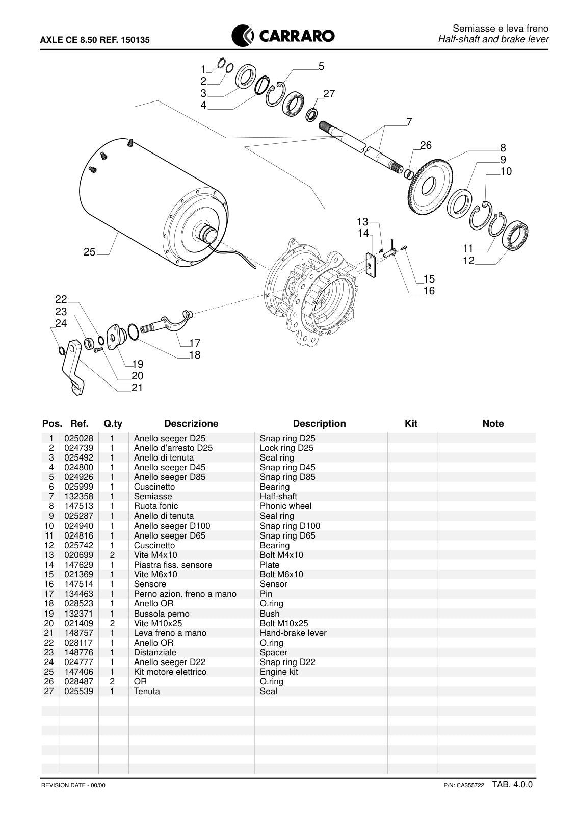 Carraro CE 8.50 Axle Parts Catalog (Ref. 150135) – sample page 3