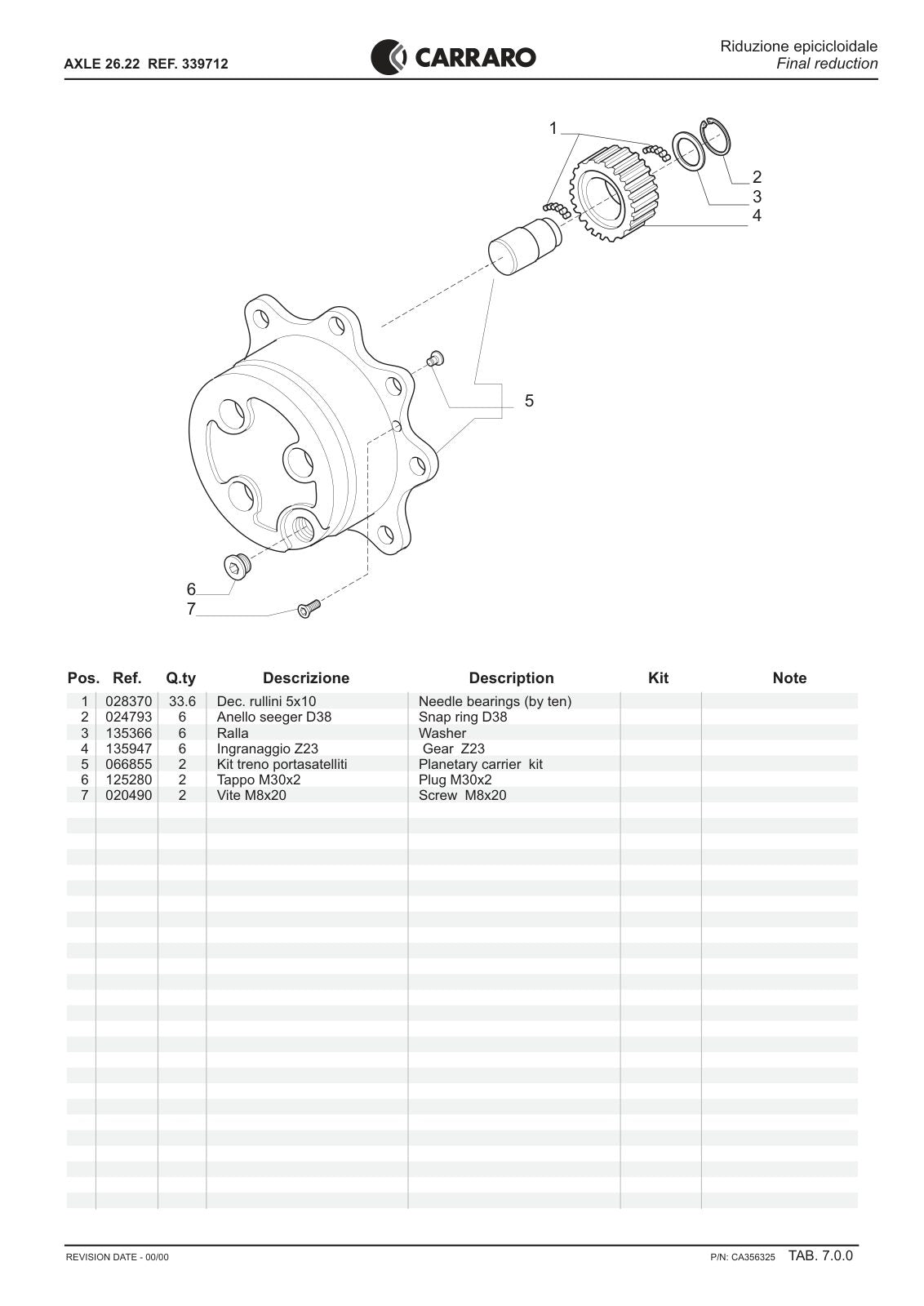 Carraro 26.22 Axle Parts Catalog (Ref. 339712) – sample page 3