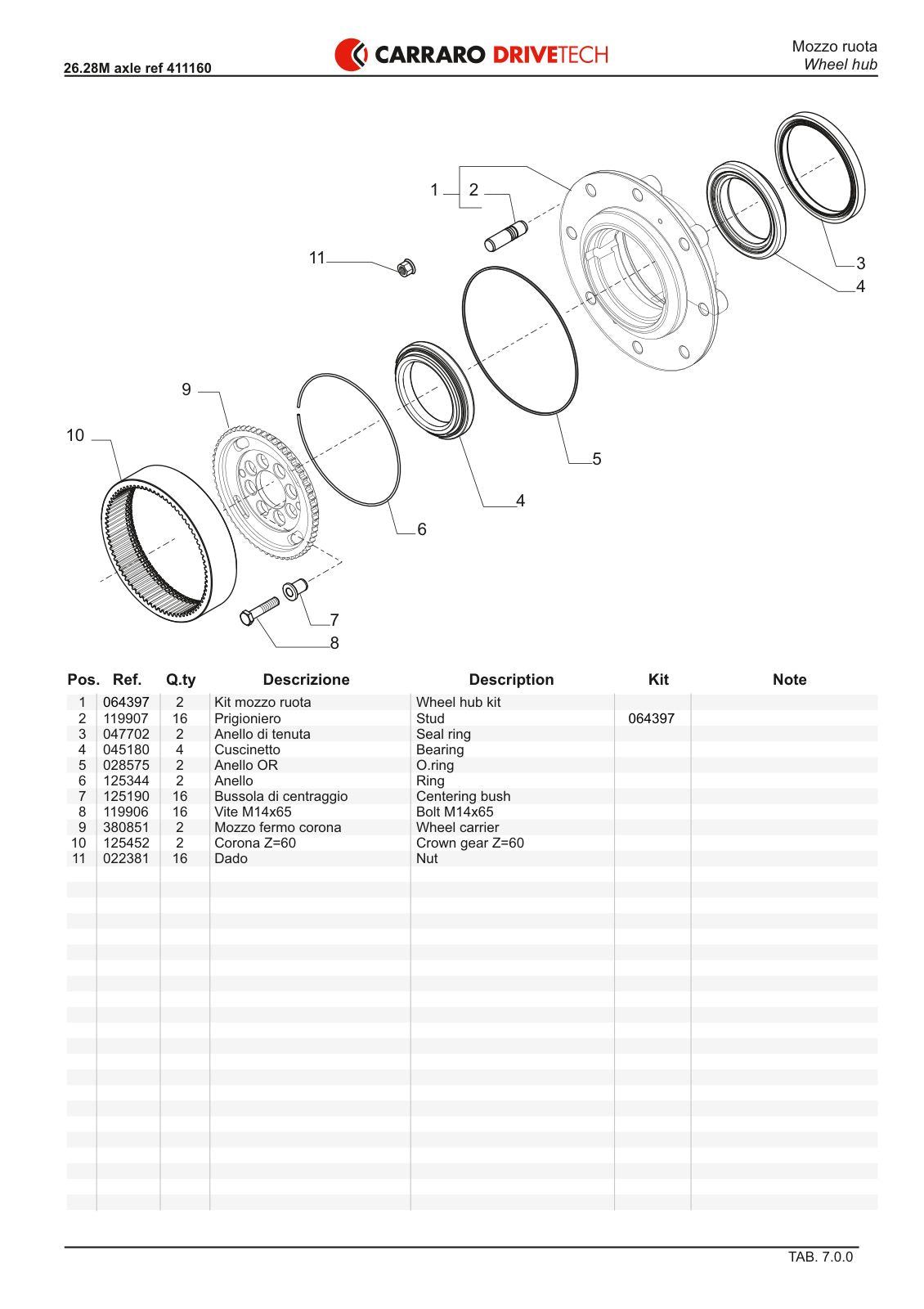 Carraro 26.28M Axle Parts Catalog (Ref. 411160) – sample page 3