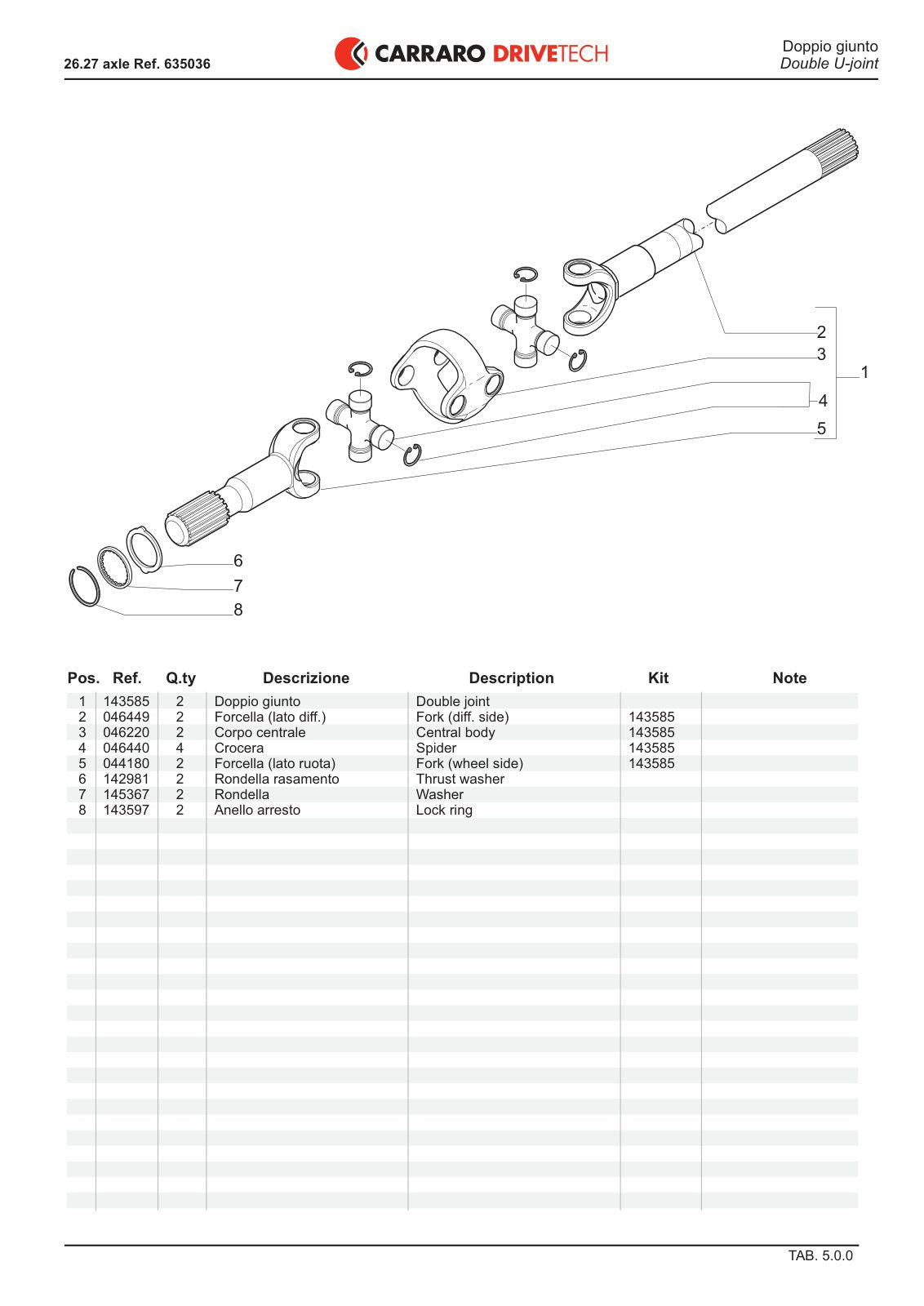 Carraro 26.27M Axle Parts Catalog (Ref. 635036) – sample page 3