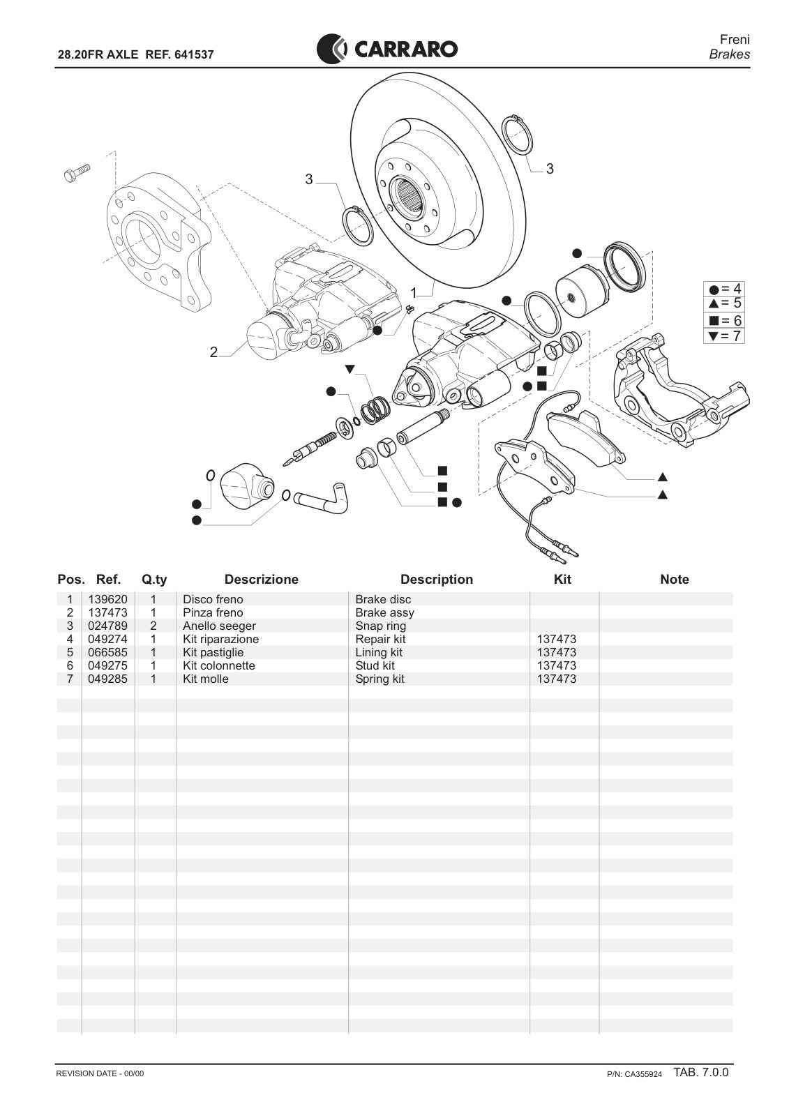 Carraro 28.20FR Axle Parts Catalog (Ref. 641537) – sample page 3