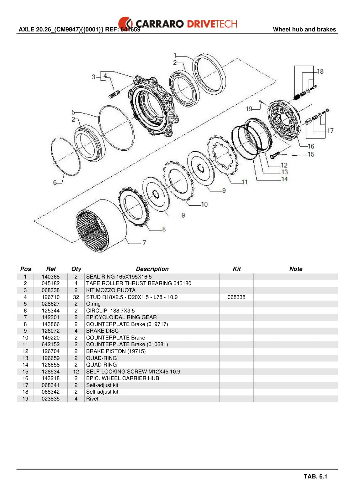 Carraro 20.26 Axle Parts Catalog (Ref. 641659) – sample page 3