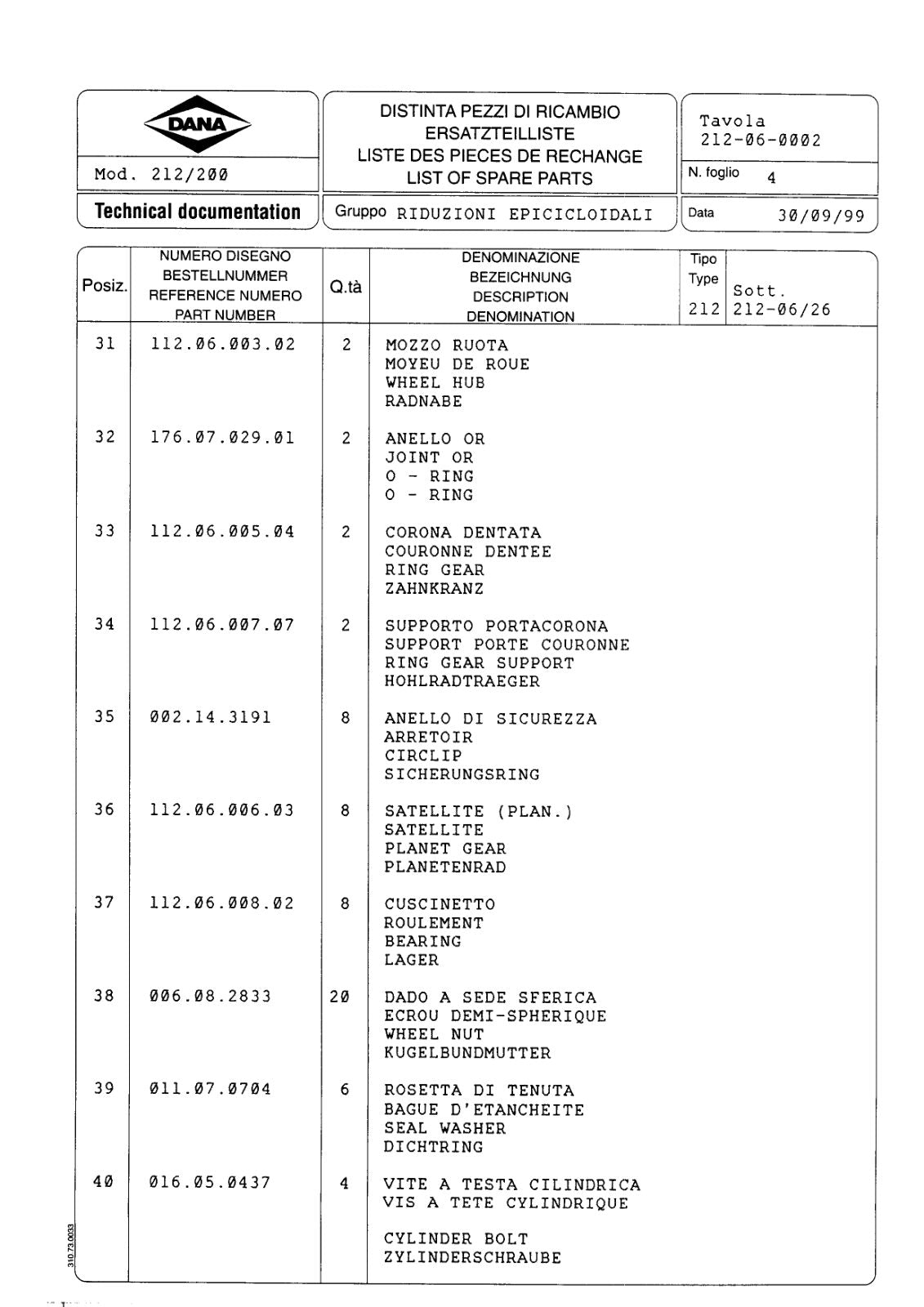 Dana Spicer 212/200 Steering Axle Parts Catalog for Load Lifter Forklift – sample page 3