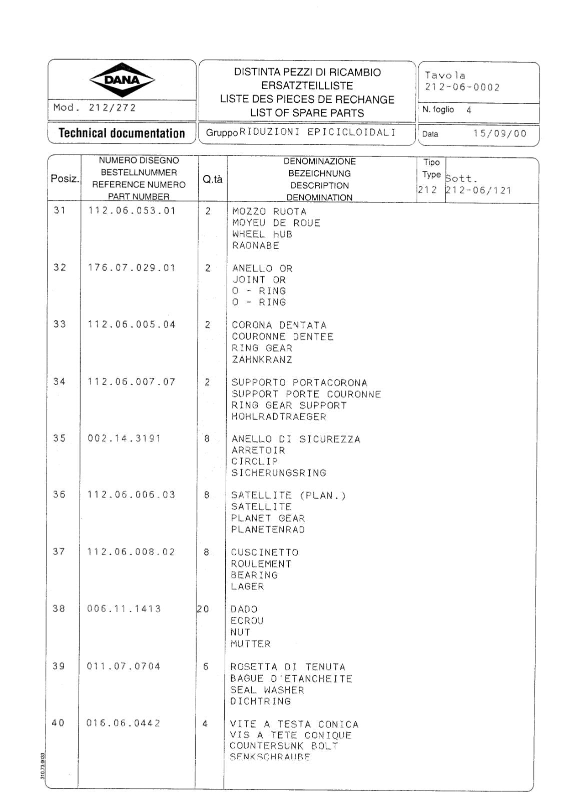 Dana Spicer 212/272 Steering Axle Parts Catalog for Hyundai R 130W-3 Wheeled Excavator – sample page 3