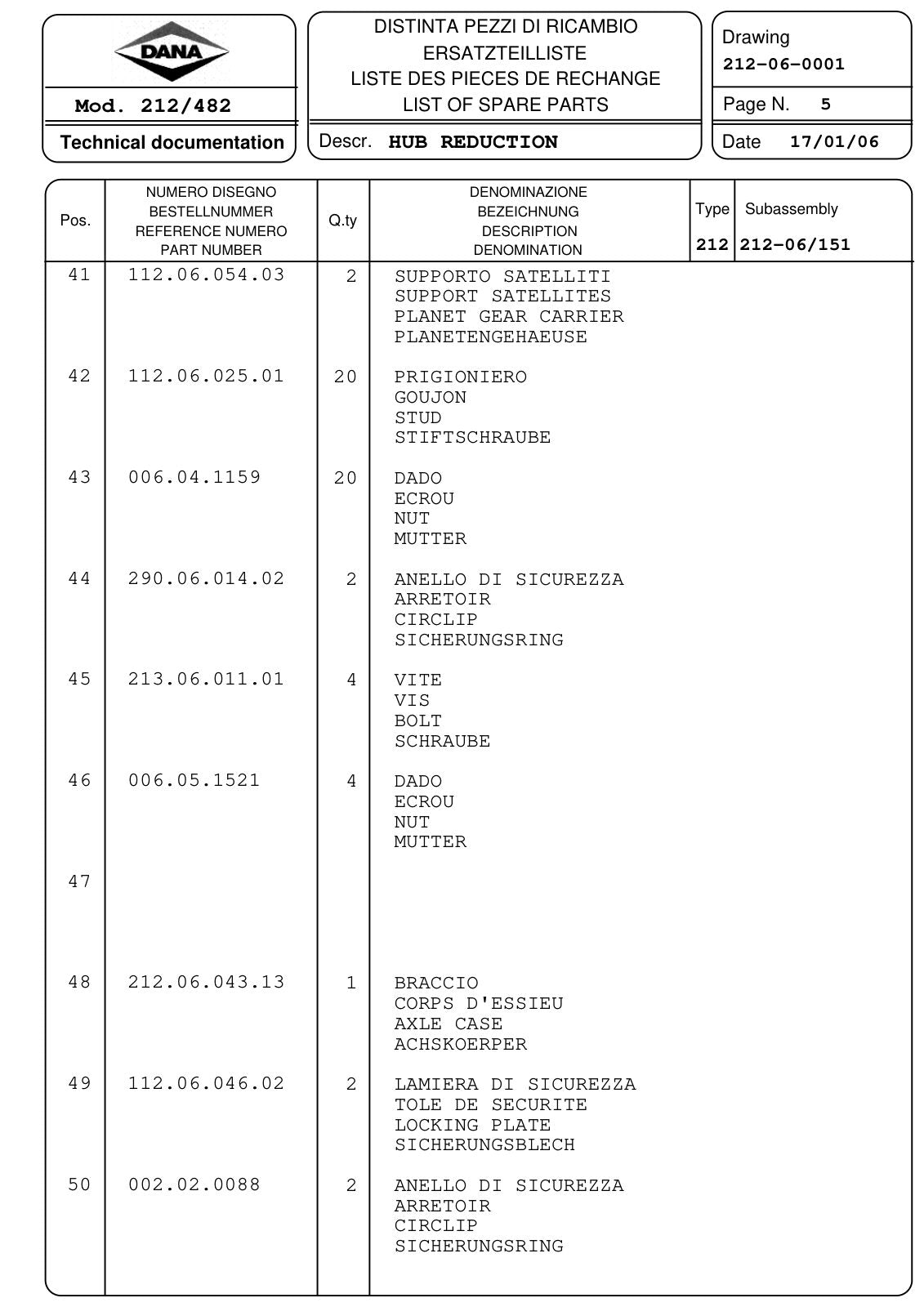 Dana Spicer 212/482 Steering Axle Parts Catalog for Dieci PEGASUS 30.16 Telehandler – sample page 3