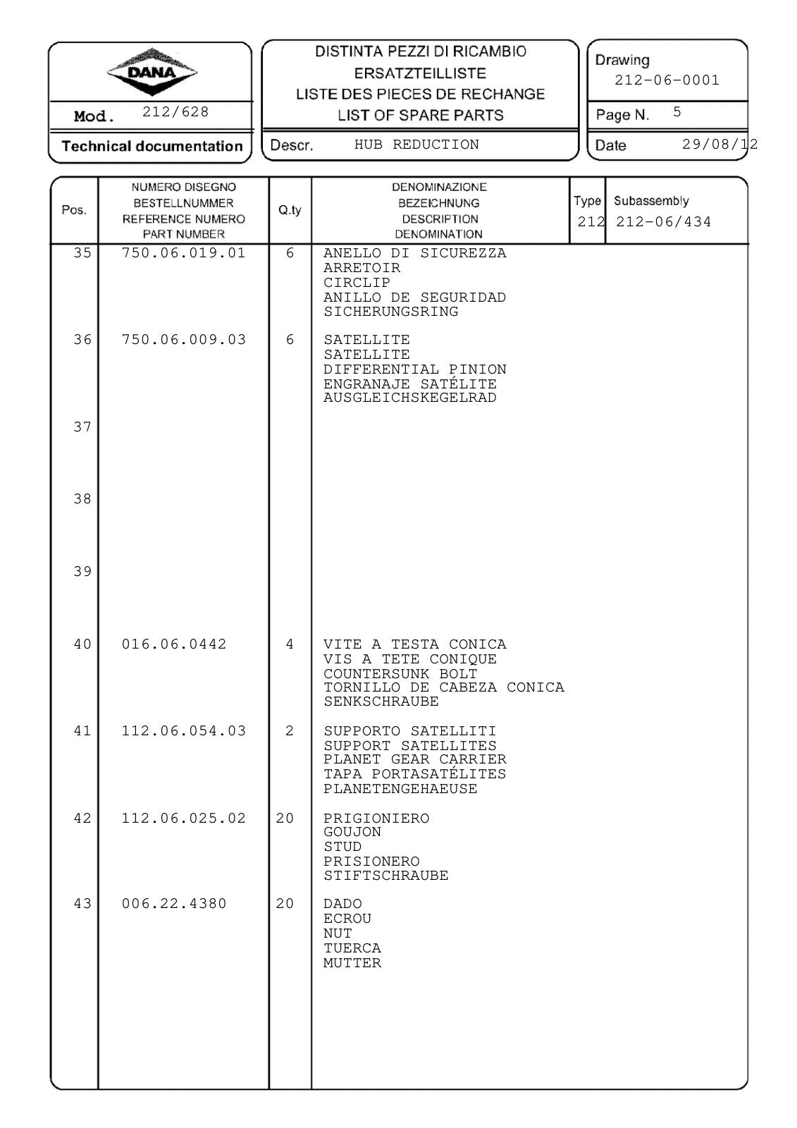 Dana Spicer 212/628 Steering Axle Parts Catalog for Manitou MLT 845 120 LSU Telehandler (Manitou 910271) – sample page 3