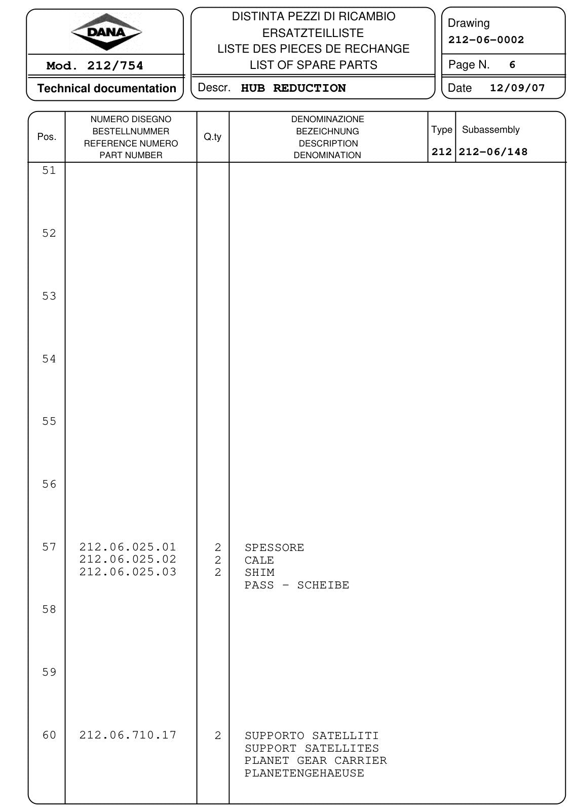 Dana Spicer 212/754 Steering Axle Parts Catalog for Dieci ET170 Telehandler – sample page 3