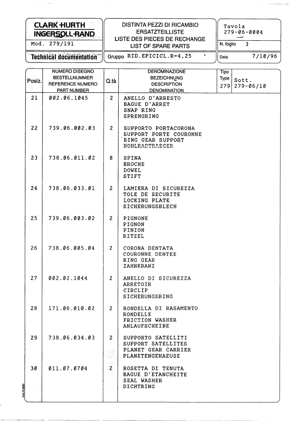 Dana Spicer 279/191 Steering Axle Parts Catalog for Caterpillar RT 52/62 AG – sample page 3