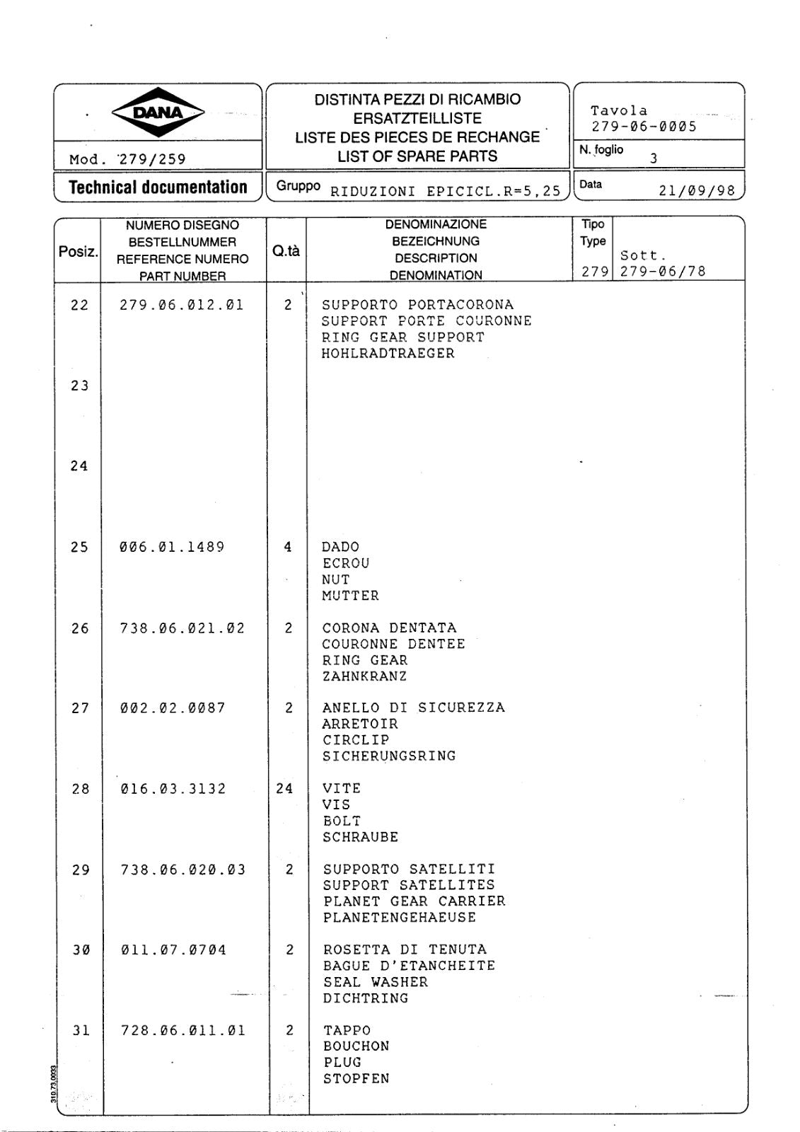 Dana Spicer 279/259 Steering Axle Parts Catalog for Caterpillar – sample page 3
