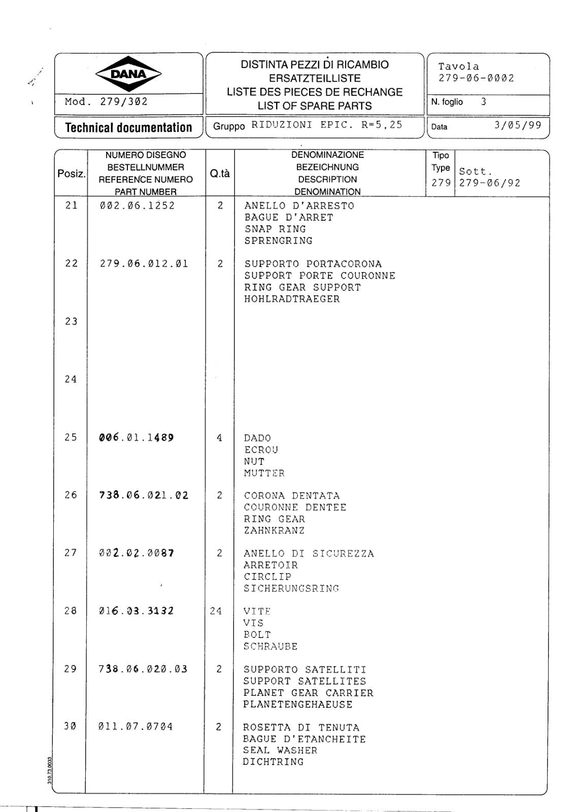 Dana Spicer 279/302 Steering Axle Parts Catalog for Caterpillar – sample page 3