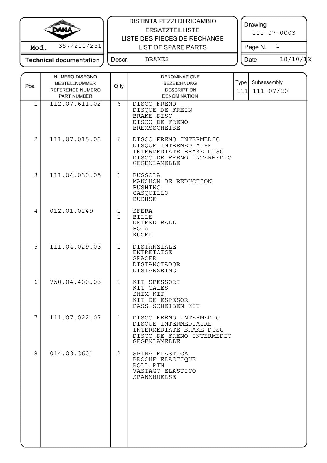 Dana Spicer 357/211/251 Steering Axle with Drop Box Parts Catalog for Terex 3007 Telehandler – sample page 3