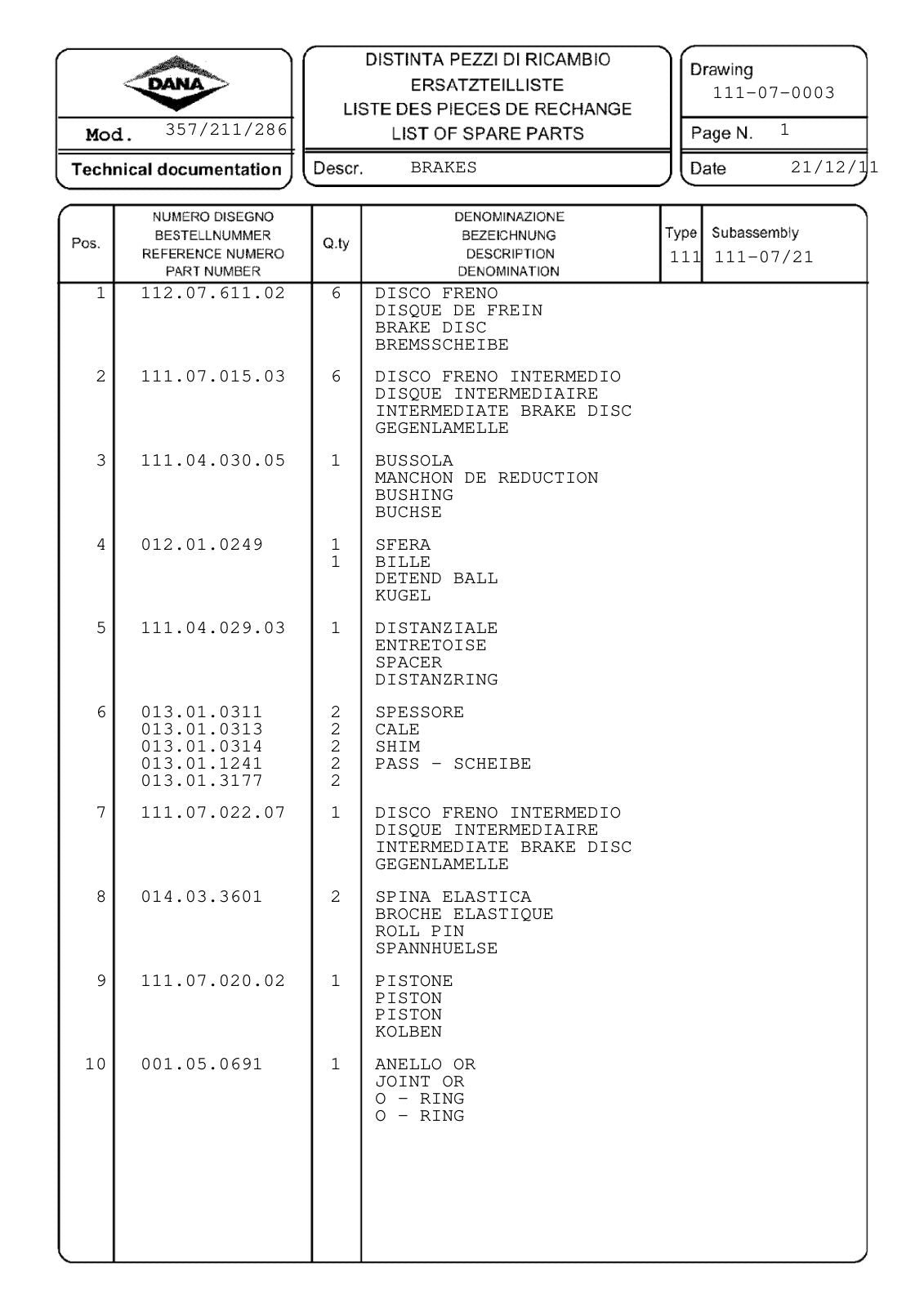 Dana Spicer 357/211/286 Steering Axle with Drop Box Parts Catalog for Dieci ET183 Telehandler – sample page 3