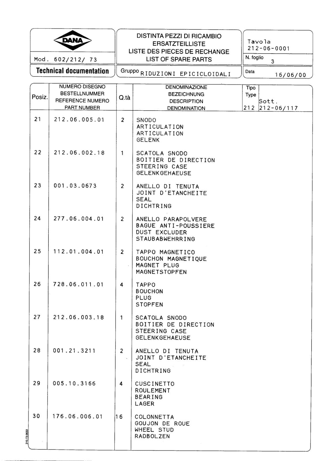 Dana Spicer 602/212/073 Steering Axle with Drop Box Parts Catalog for Manitou MLT 524-527 Telehandler (Manitou 40015) – sample page 3