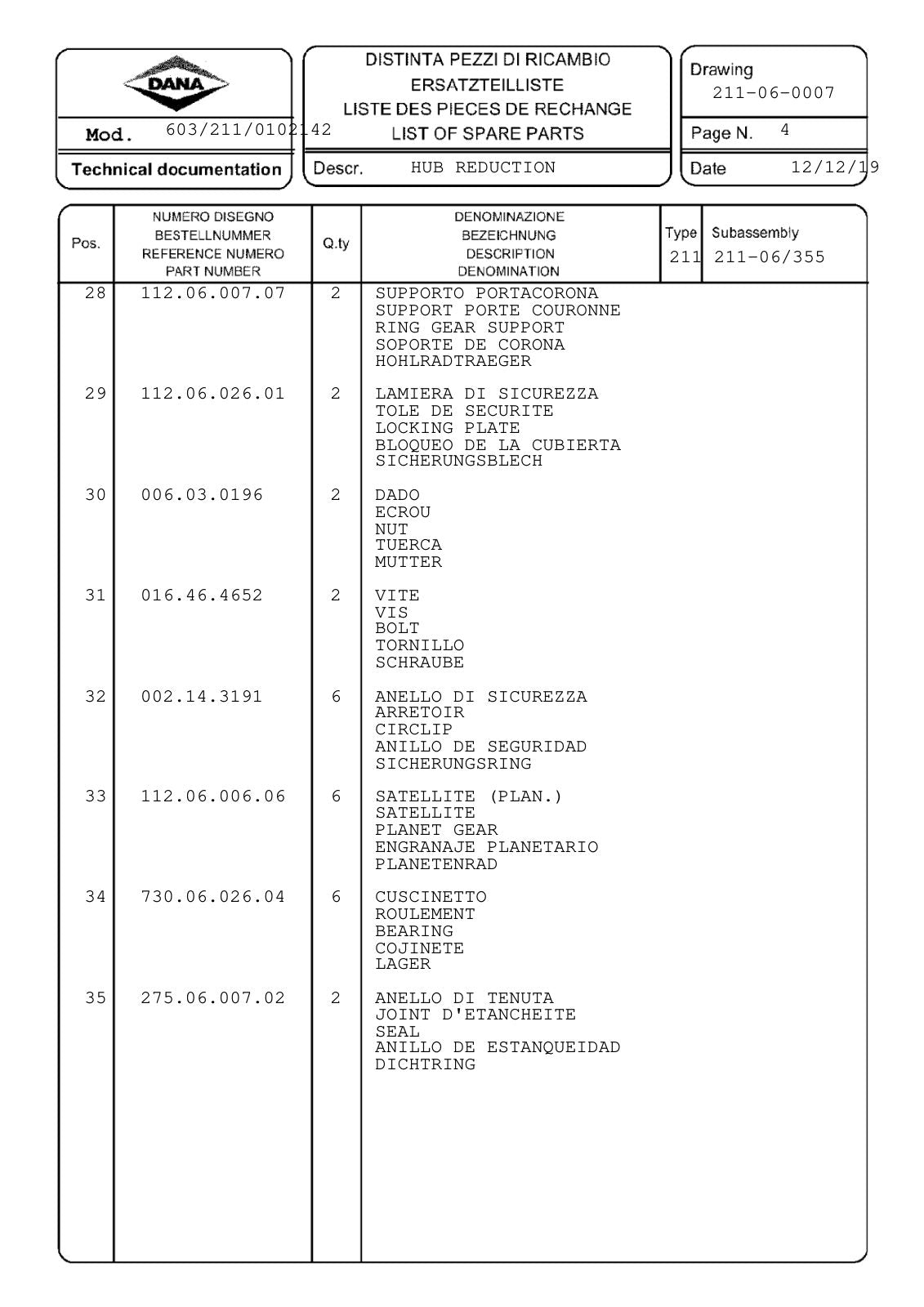 Dana Spicer 603/211/0102142 Steering Axle with Drop Box Parts Catalog for Bobcat – sample page 3