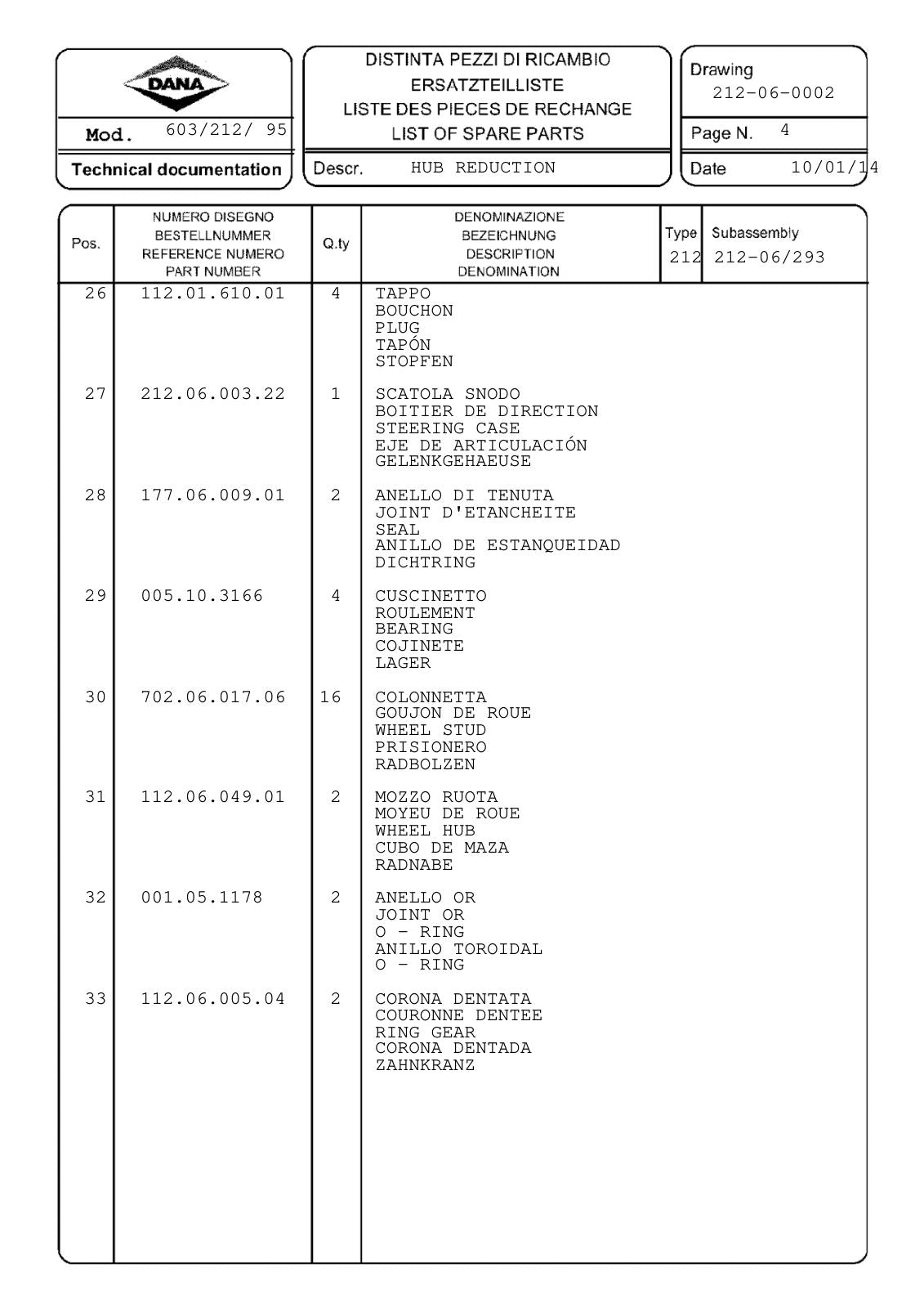 Dana Spicer 603/212/095 Steering Axle with Drop Box Parts Catalog for Bobcat PF4 (30 KM/H) Telehandler – sample page 3
