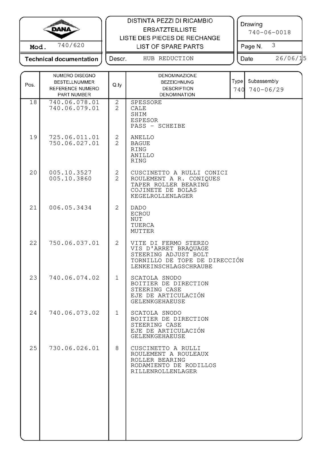 Dana Spicer 740/620 Front Axle Parts Catalog for Claas Tractor – sample page 3