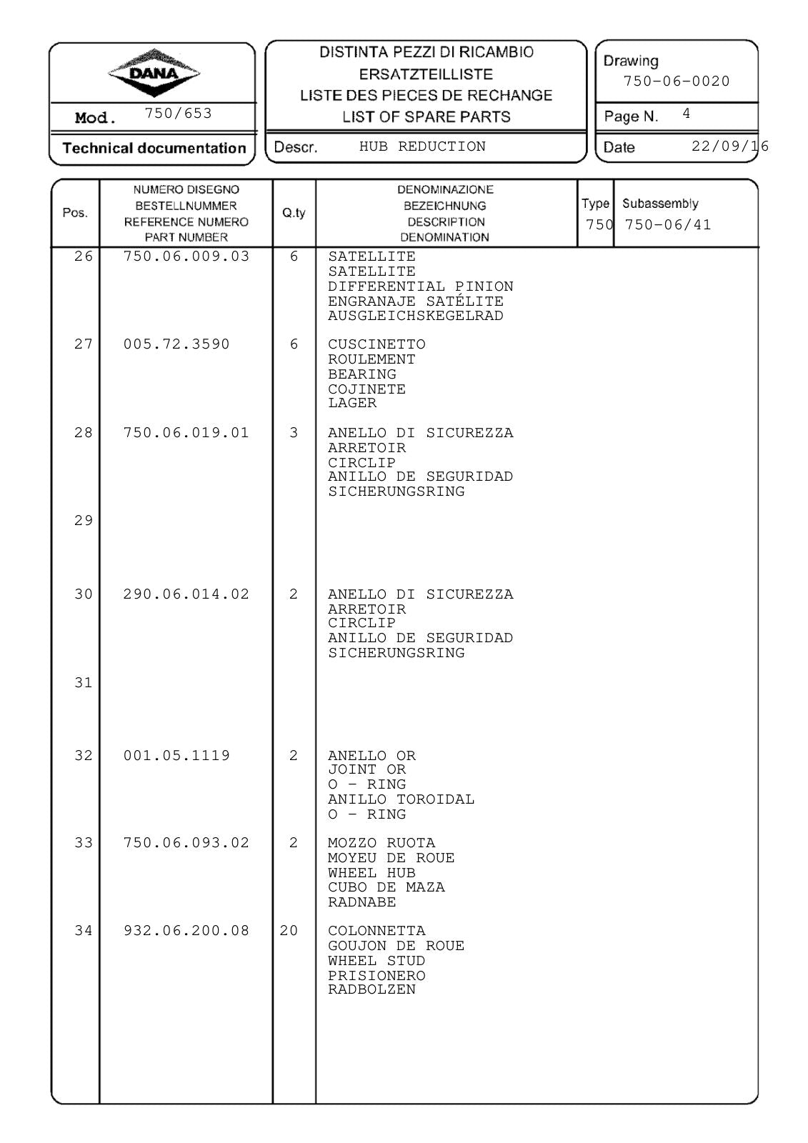 Dana Spicer 750/653 Front Axle Parts Catalog for Claas Tractor – sample page 3