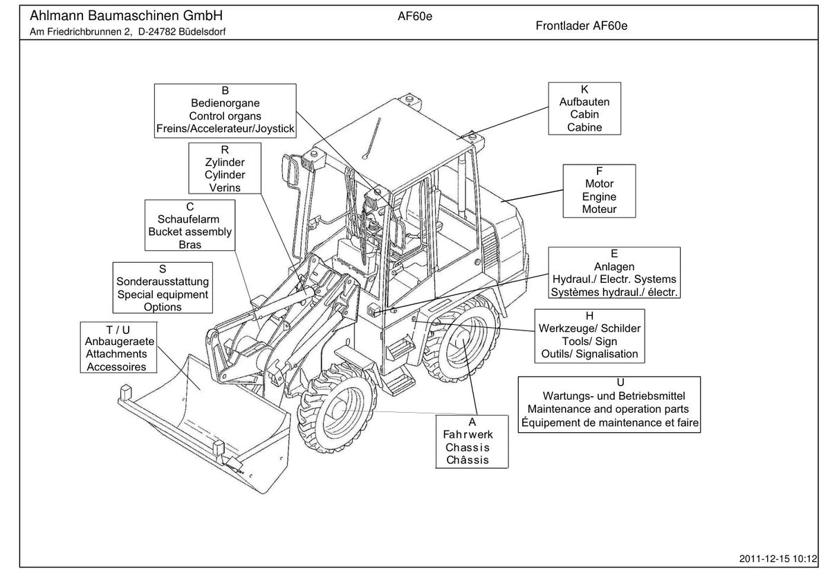Ahlmann AF60e Wheel Loader Parts Catalog – cover
