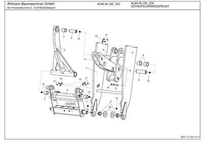 Ahlmann AL80, AL100 Turbo Wheel Loader Parts Catalog – sample page 1