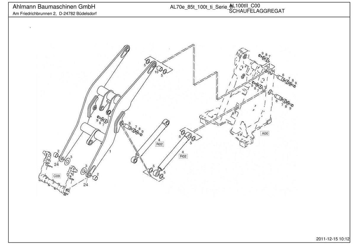 Ahlmann AL70e, AL85t, AL100t, AL100ti Series II Wheel Loader Parts Catalog – sample page 2