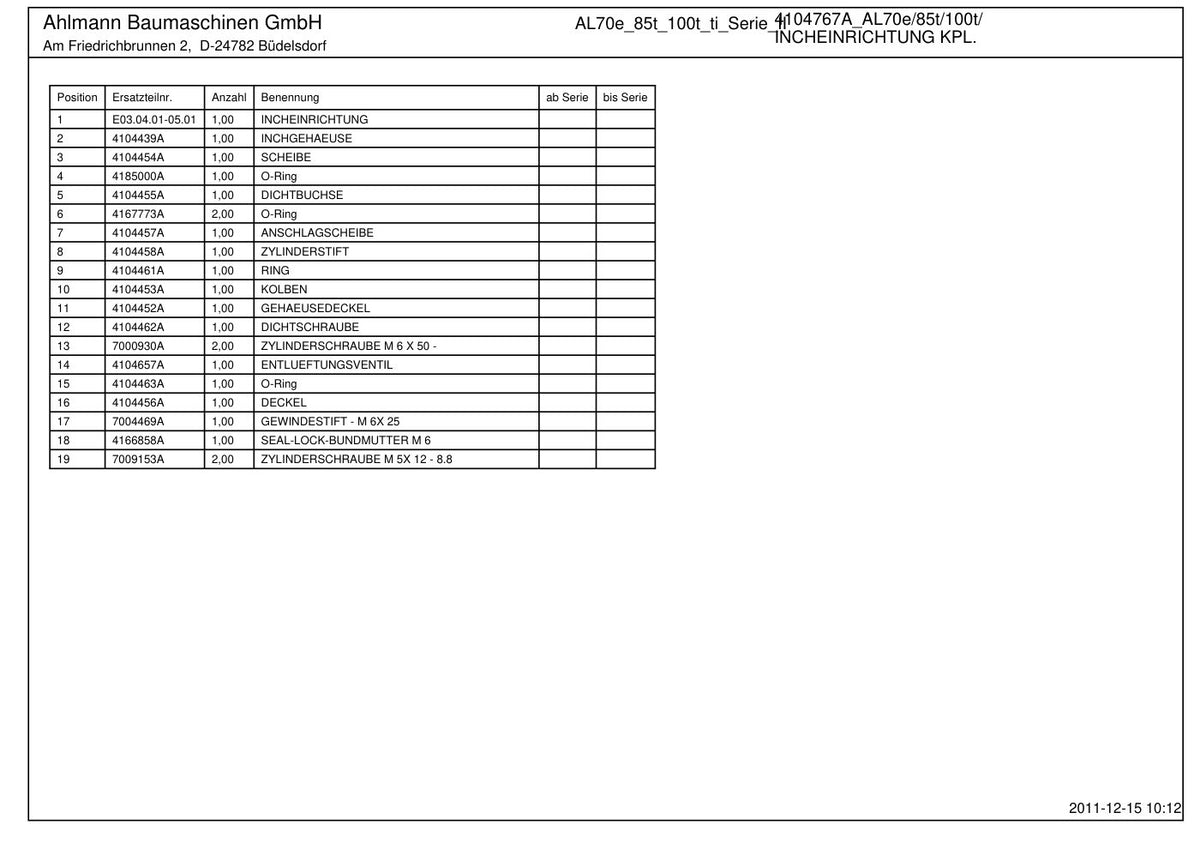 Ahlmann AL70e, AL85t, AL100t, AL100ti Series II Wheel Loader Parts Catalog – sample page 4